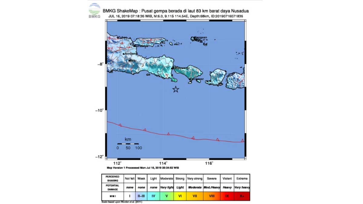 Gempabumi di Kabupaten Jembrana, Tidak Berpotensi Tsunami