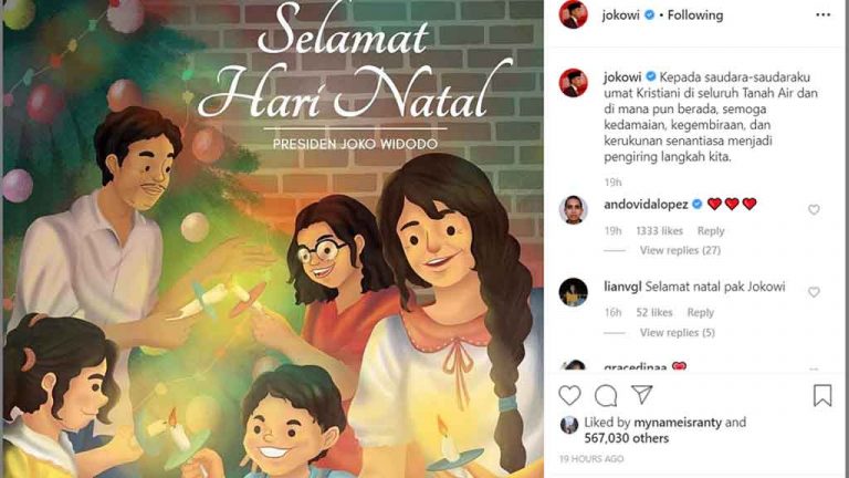 Ucapkan Selamat Natal, Presiden: Semoga Kedamaian Senantiasa Mengiringi Langkah Kita