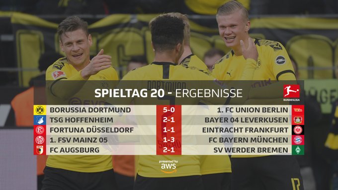 Bundesliga: Dortmund Bantai Union Berlin, Bayern Geser Leipzig