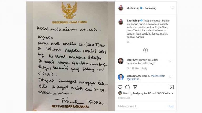 Akhirnya Gubernur Khofifah Liburkan Sekolah di Jawa Timur