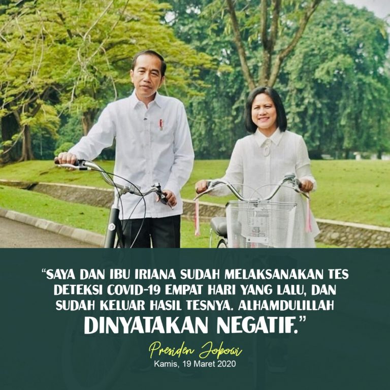 Presiden Jokowi dan Ibu Iriana Umumkan Hasil Tes Deteksi Covid-19