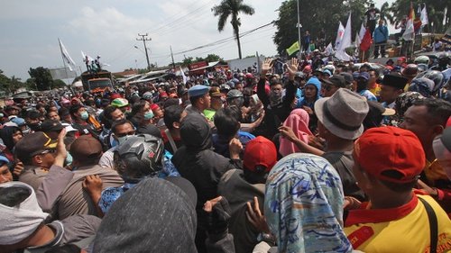 Demo Buruh di Banten