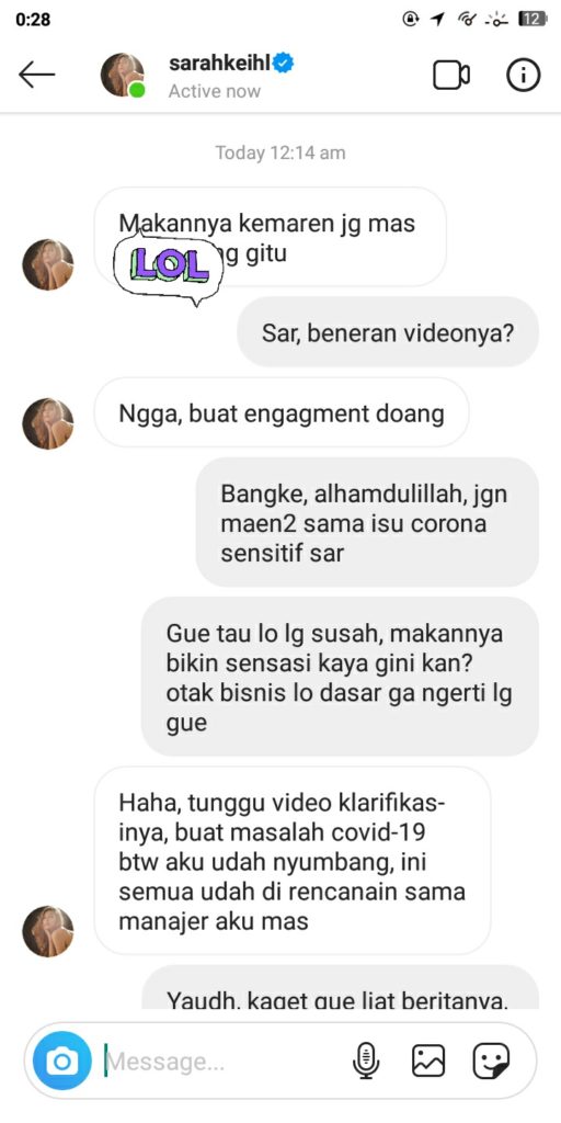 Menangis Terisak, Sarah Keihl Menyampaikan Permintaan Maaf