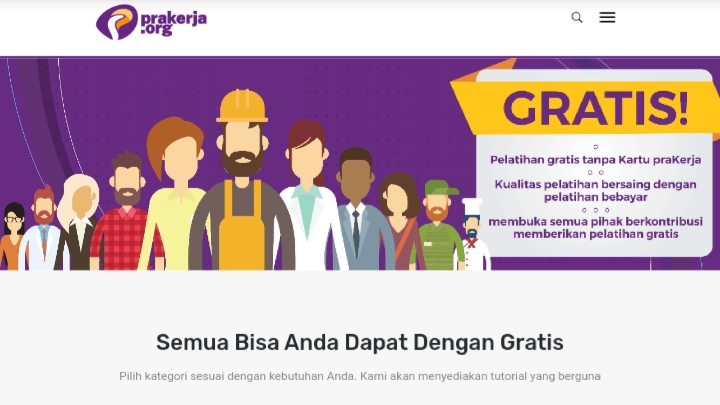 Beredar Situs Tandingan Kartu Prakerja, Kontennya Gratis