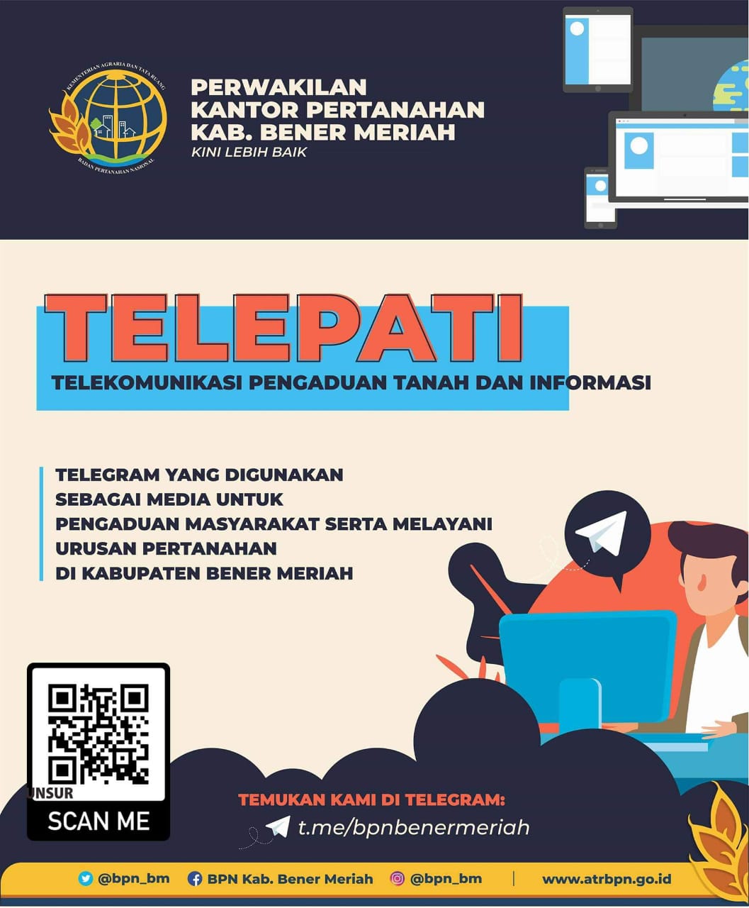 Program Pengaduan Online, BPN Bener Meriah Bentuk TELEPATI