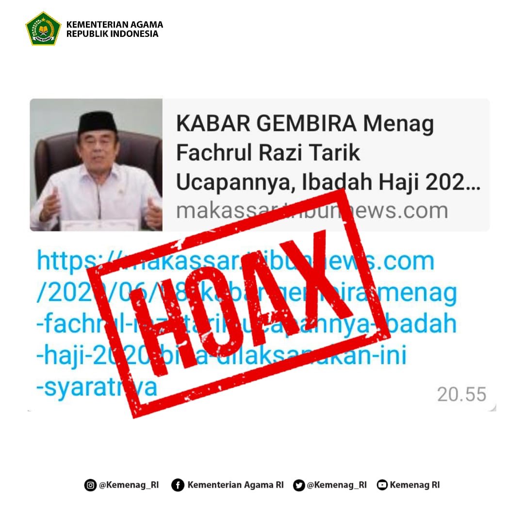 HOAX, Menag Tarik Ucapannya Terkait Pembatalan Haji