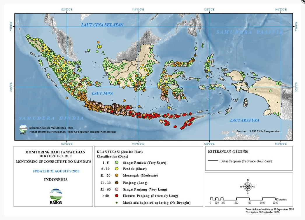 Awal Musim Hujan Dimulai Secara Bertahap Akhir Bulan Oktober