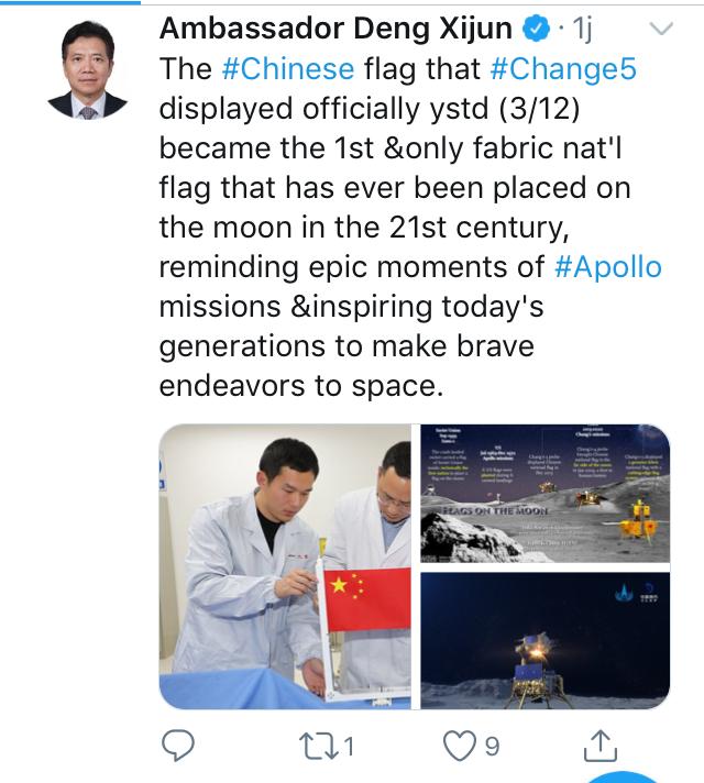 Bendera China Jadi yang Pertama Mendarat di Bulan pada Abad 21