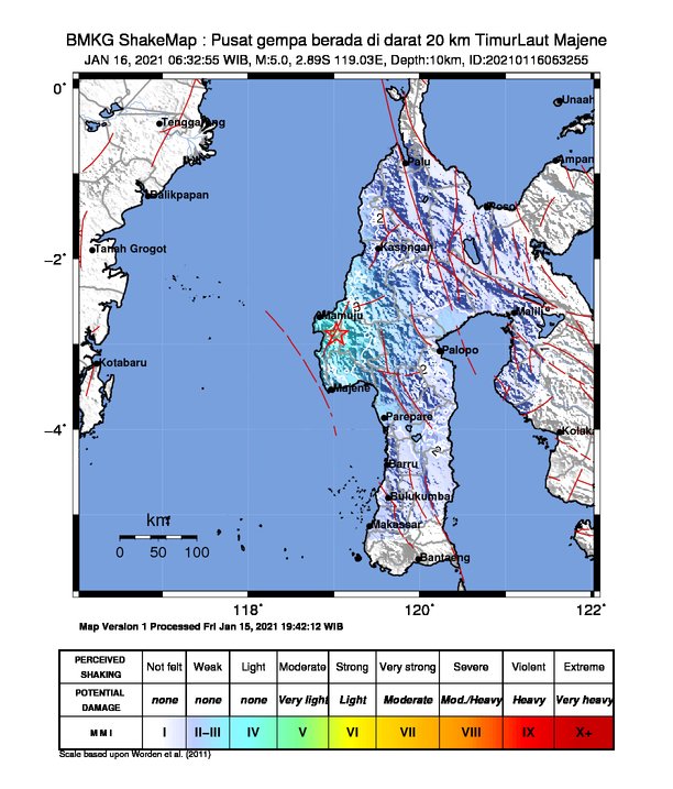 32 Gempa Susulan Guncang Majene Berkekuatan 5,0 SR