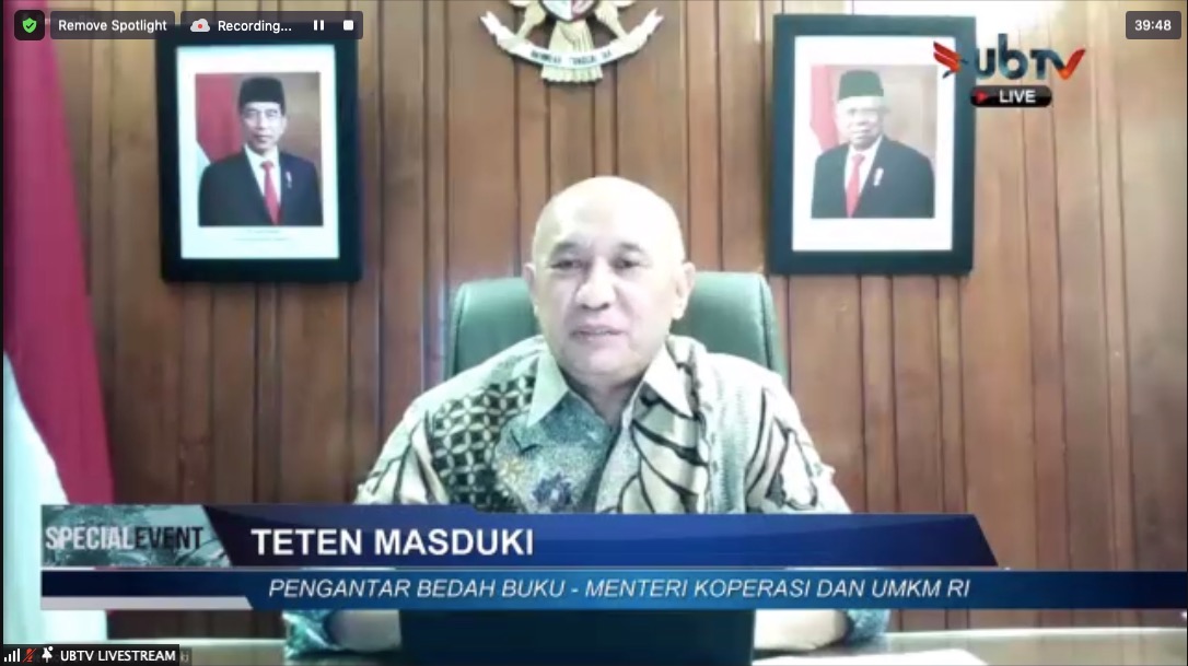 Hadiri Bedah Buku IKA UB, Teten Masduki: Negara Memastikan UMKM Tumbuh dan Berkembang