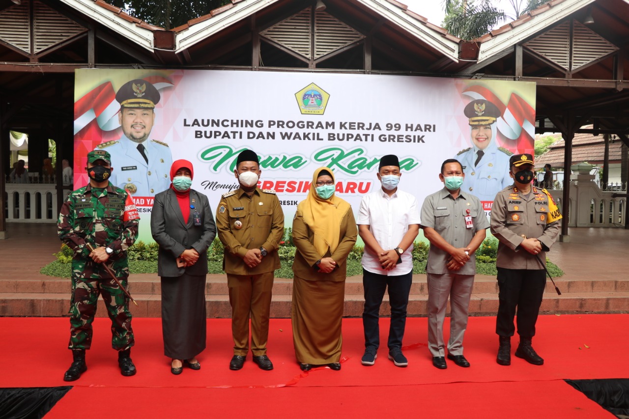 Launching Program Kerja 99 Hari, Ini Prioritas Bupati dan Wakil Bupati Gresik