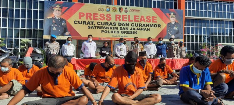 Ungkap 20 Kasus Pencurian Selama Dua Bulan, Polres Gresik Tangkap 24 Tersangka