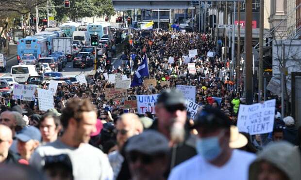 Demonstran Anti-Lockdown di Sydney Didenda