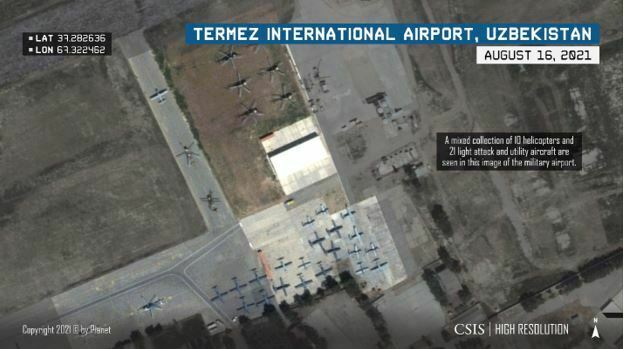 Citra Satelit Ungkap Puluhan Pesawat Militer Afghanistan Mendarat di Uzbekistan