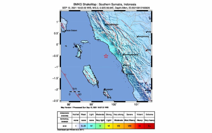 Gempa M 5,3 Guncang Agam Sumbar