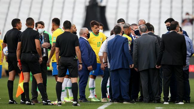 Baru Berjalan Enam Menit, Laga Brasil vs Argentina Dihentikan Satgas Covid-19