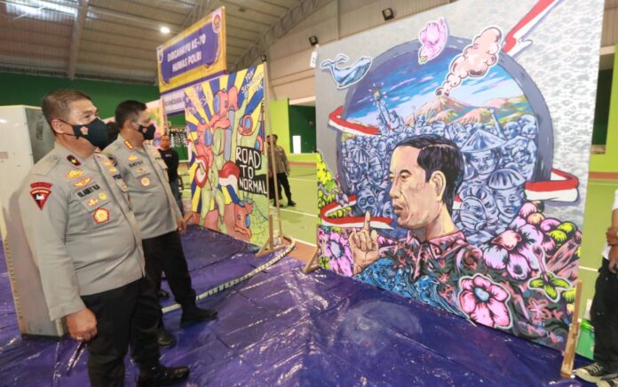 Salurkan Aspirasi Pecinta Seni, Polda Jawa Timur Gelar Bhayangkara Mural Festival 2021