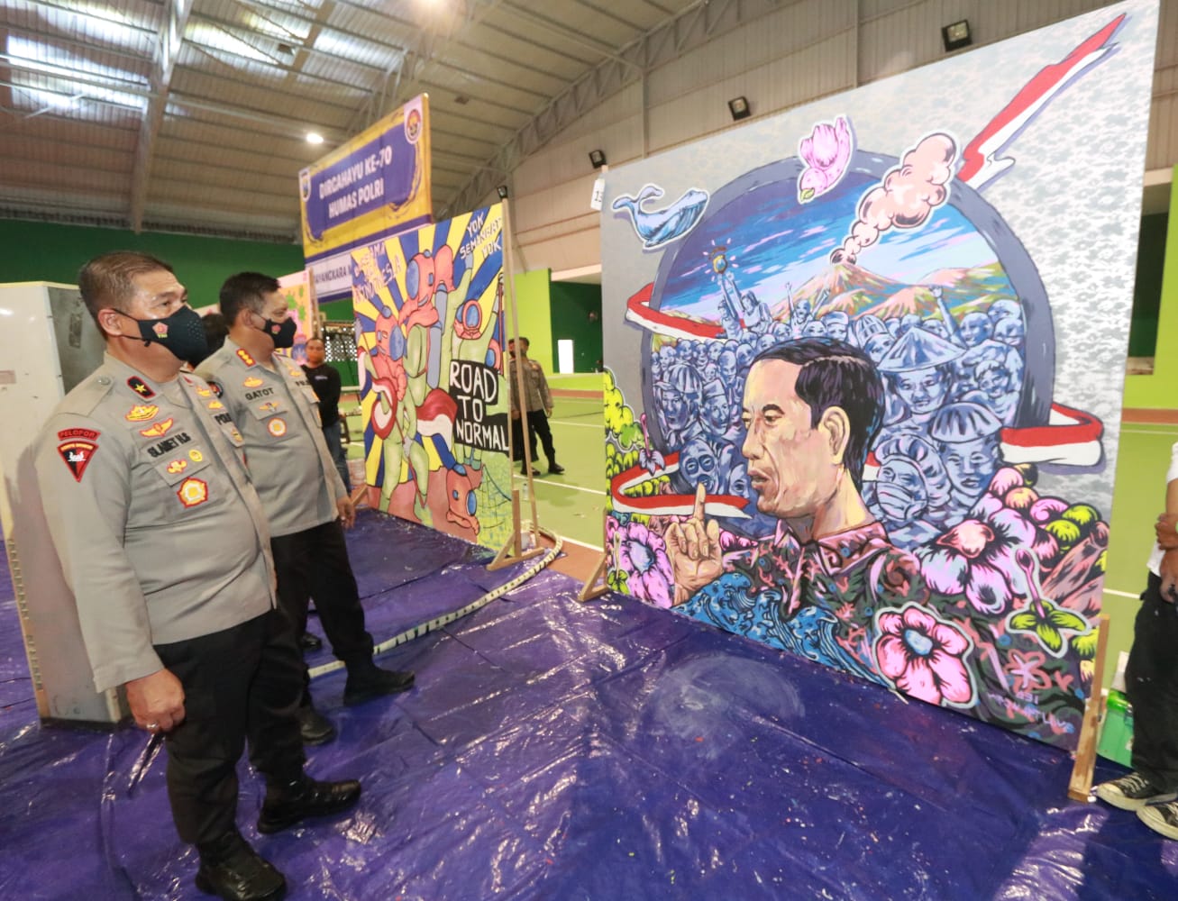 Salurkan Aspirasi Pecinta Seni, Polda Jawa Timur Gelar Bhayangkara Mural Festival 2021