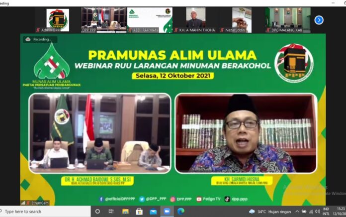 Jelang Munas Alim Ulama', Majelis Syariah PPP Gelar Webinar RUU Minol