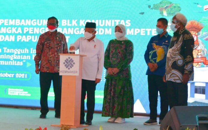 Wapres Ma'ruf Resmikan BLK Komunitas di Papua dan Papua Barat