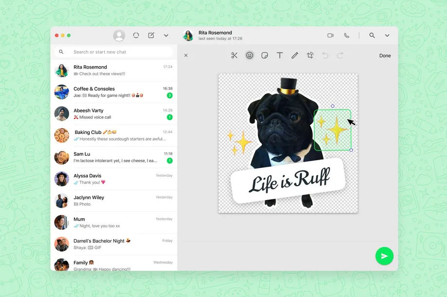 WhatsApp Web Kini Juga Miliki Alat Pembuat Stiker