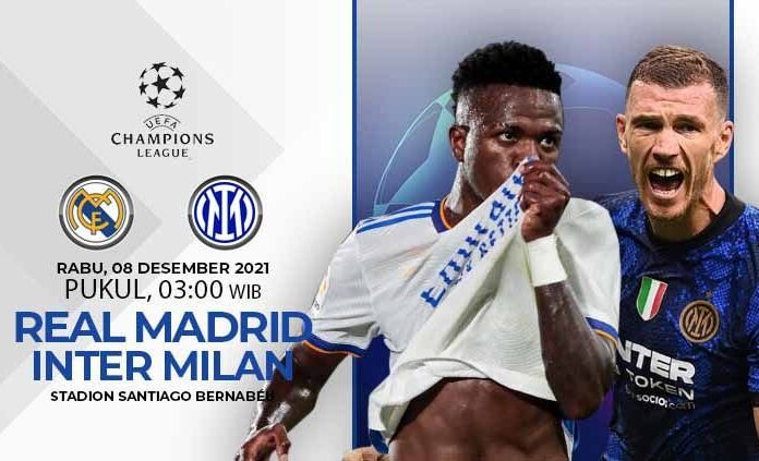 Live Streaming Real Madrid vs Inter Milan, 8 Desember 2021