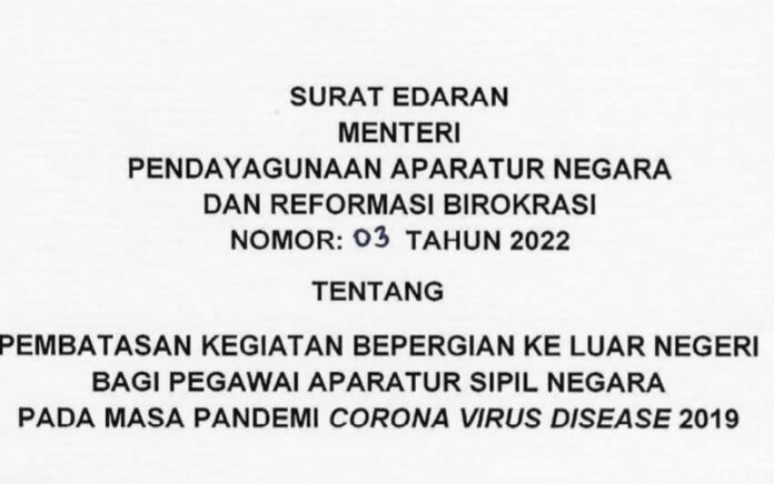 PANRB Terbitkan SE Ketentuan Pembatasan Bepergian ke Luar Negeri Bagi ASN