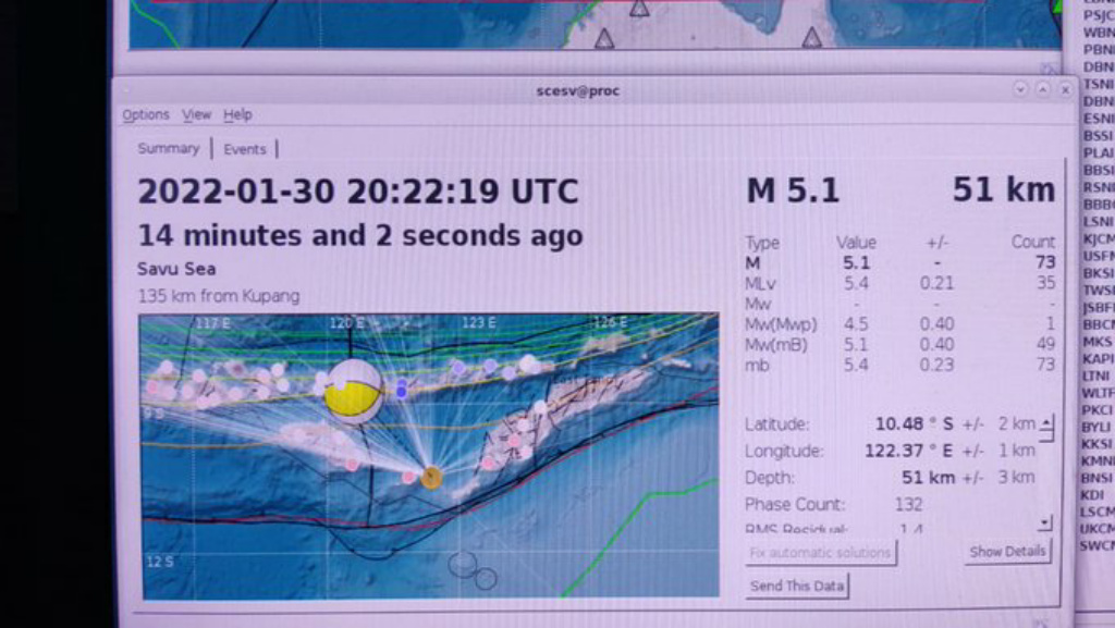 Gempa M 5,1 Guncang Sabu Raijua NTT