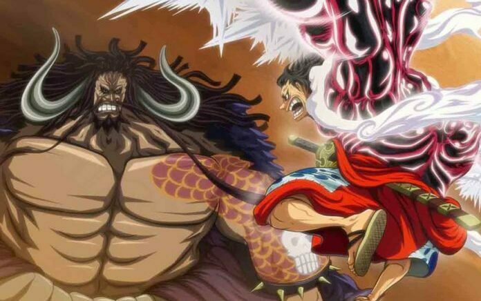 Pukulan Telak Luffy Mengenai Kaido (sumber: greenscene)