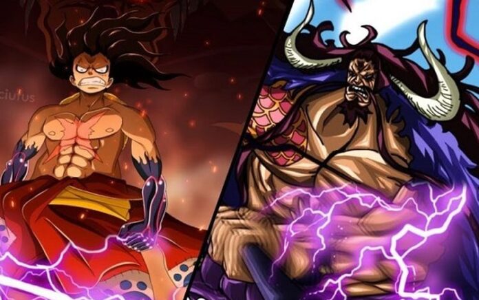 Spoiler Manga One Piece Chapter 1039: Melanjutkan Pertarungan Kaido vs Monkey D. Luffy