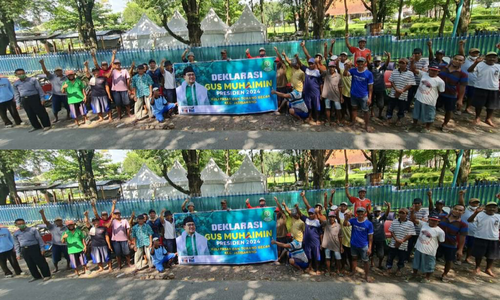 Asosiasi Kuli dan Tukang Becak Pasar Jatibarang, Kabupaten Brebes, Jawa Tengah, deklarasi Gus Muhaimin Presiden 2024. (Foto: Istimewa)
