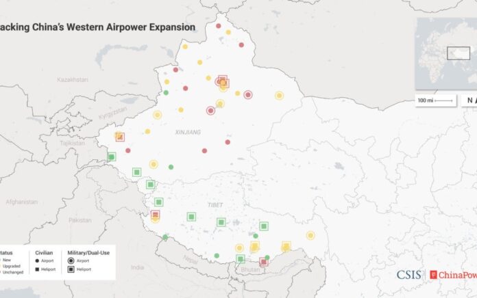 Lanskap perkembangan modernisasi infrastruktur militer China. Gambar: CSIS/China Power.