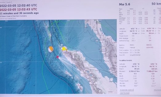 Gempa M 5,6 Guncang Aceh Jaya, Berikut Analisis BMKG