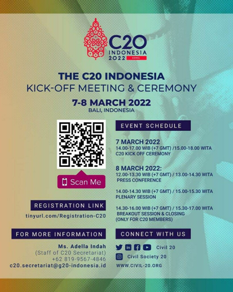 Kick Off C20 Indonesia: Mendengar Aspirasi Sipil Dunia dalam G20