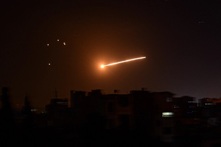 Serangan rudal Israel ke Suriah. Foto: SANA.