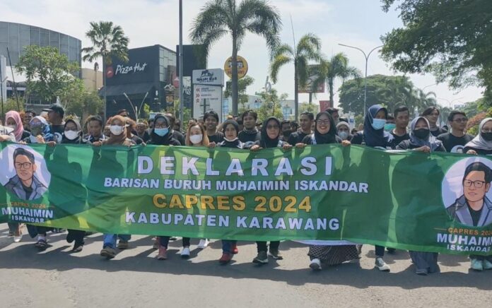 Barisan Buruh Karawang mendeklarasikan dukungan kepada Gus Muhaimin untuk maju sebagai Calon Presiden (Capres) 2024. (Foto: Dok. Istimewa)