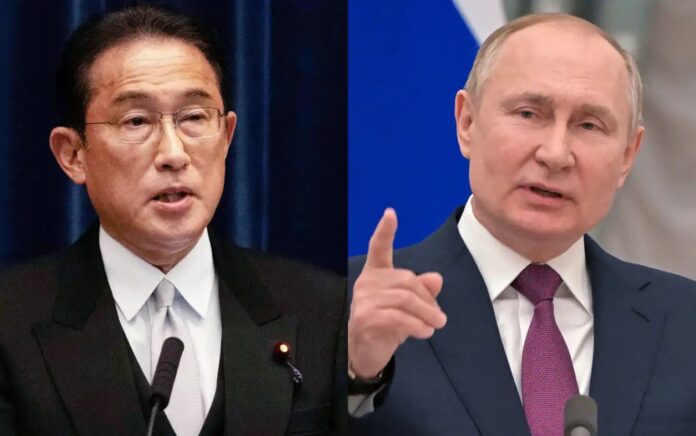 Perdana Menteri Jepang Fumio Kishida dan Presiden Rusia Vladimir Putin.