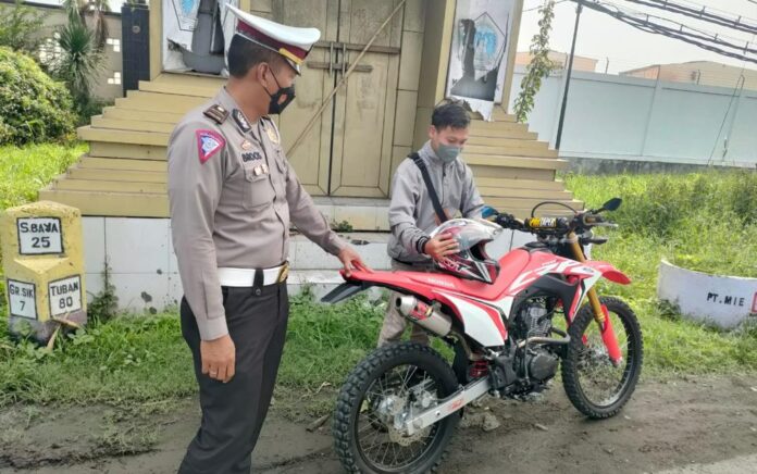 Puluhan Motor Knalpot Brong Terjaring Patroli Satlantas Polres Gresik