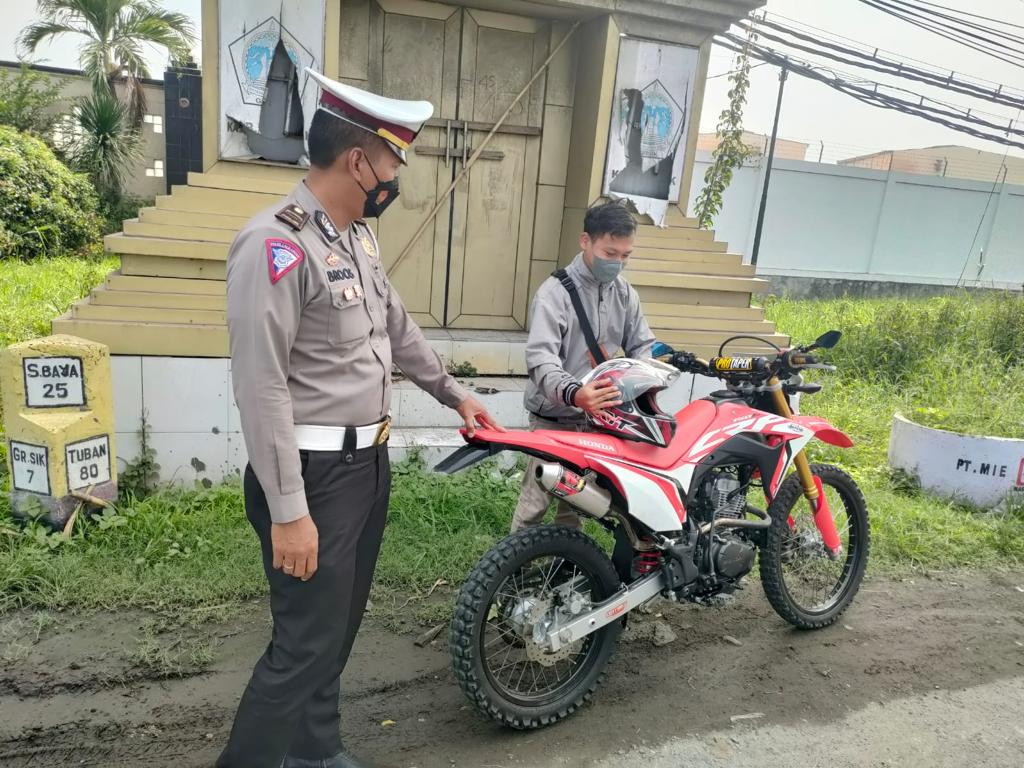 Puluhan Motor Knalpot Brong Terjaring Patroli Satlantas Polres Gresik