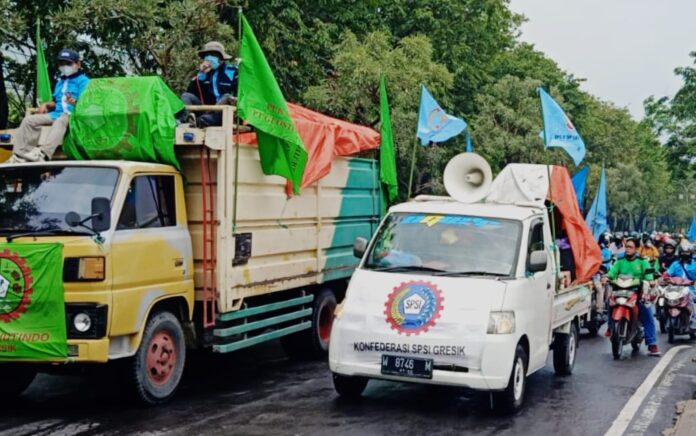 Demo Pra-May Day di Gresik, Buruh Suarakan Sejumlah Tuntutan