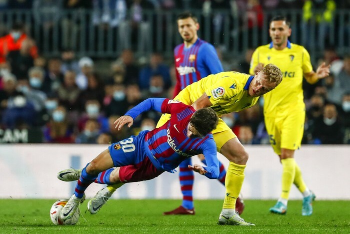Barcelona saat dibekuk Cadiz di La Liga pekan kemarin (AP Photo)