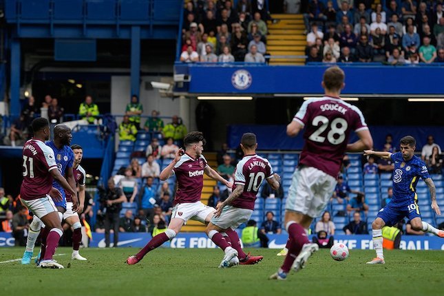 Momen gol Christian Pulisic di laga Chelsea kontra West Ham (AP Photo)