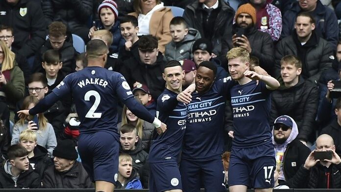 Manchester City menang 2-0 atas Burnley (foto: AP/Rui Vieira)