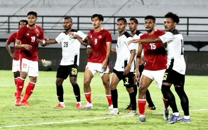 Indonesia saat lawan Timor Leste di FIFA Matchday (AP Photo)