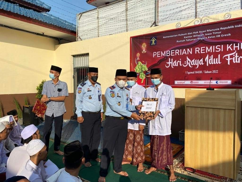 310 Napi di Gresik Terima Remisi Idul Fitri, 2 Orang Langsung Bebas