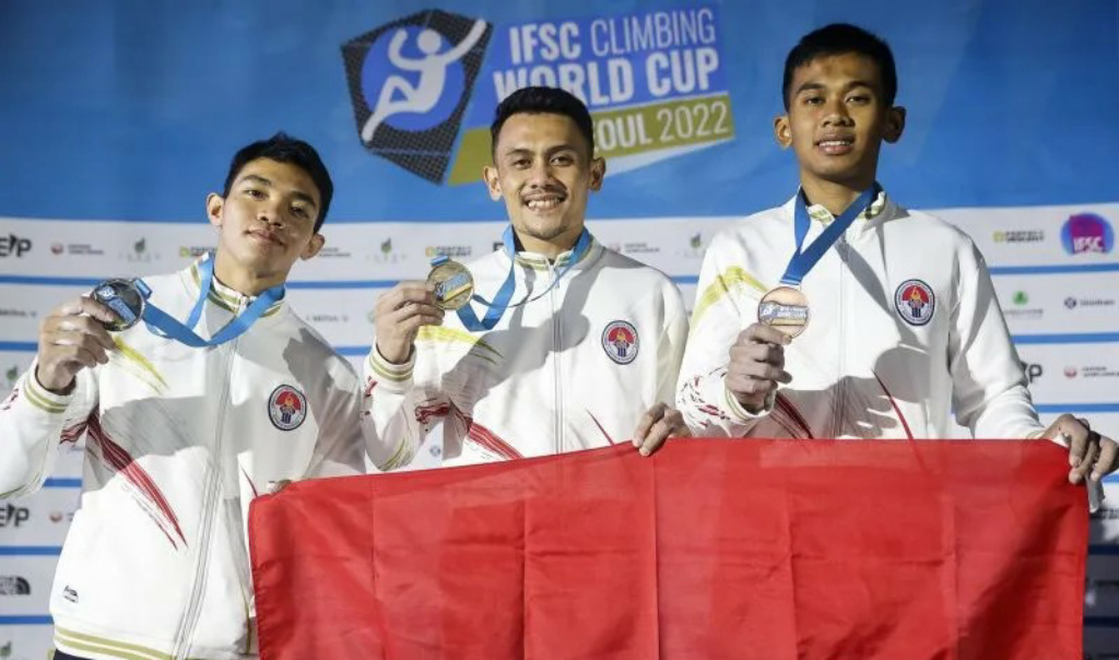 Indonesia Sapu Bersih Podium Piala Dunia Panjat Tebing 2022 di Seoul