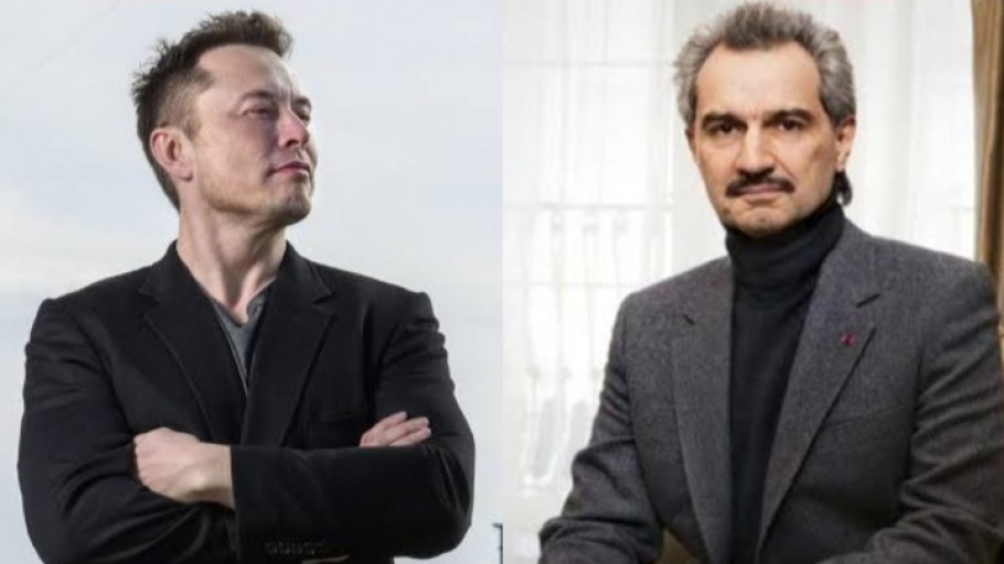 Elon Musk dan Pangeran Arab Alwaleed bin Talal Al Saud. Foto Ilustrasi: Zigi.id.