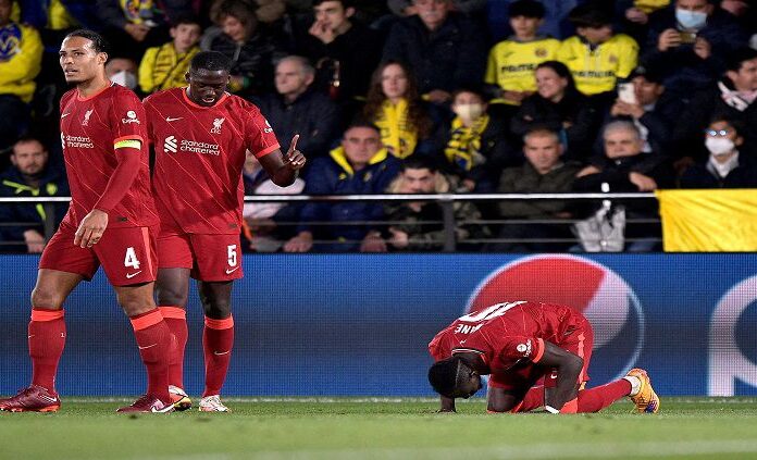 Sadio Mane saat berhasil bobol gawang Villarreal (AP Photo)