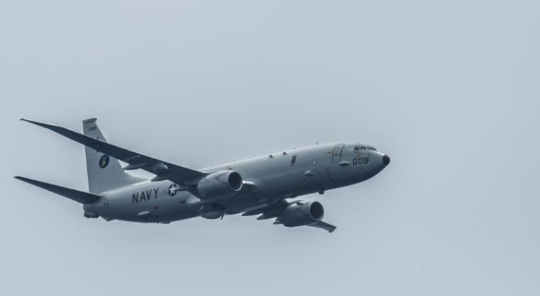 Pesawat Militer AS, P-8A Poseidon yang transit di Selat Taiwan pekan lalu. Foto: Thedrive.com