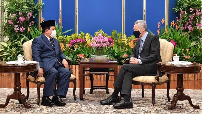 Bertemu PM Singapura, Prabowo Bahas Isu Terorisme